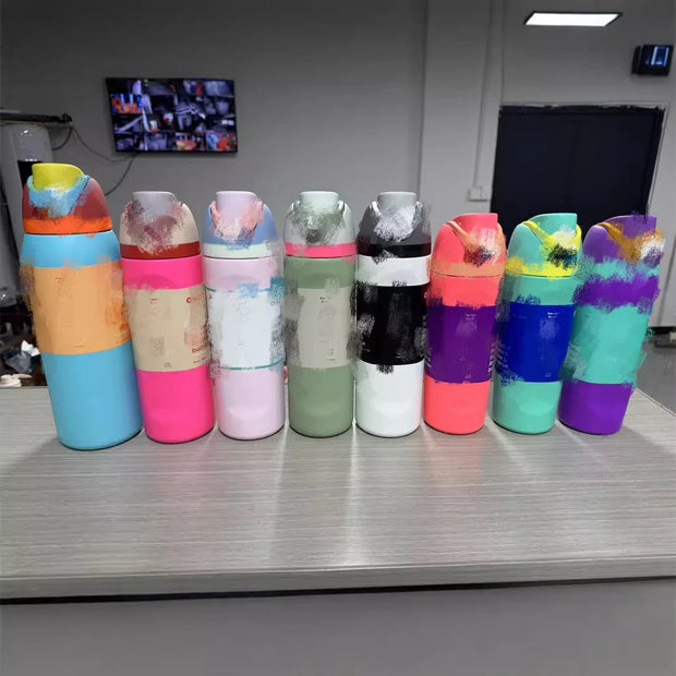Double Wall Insulated Sports Water Bottle16oz 20oz 24oz 32oz Stainless Steel Water Bottle With Lids Straw
