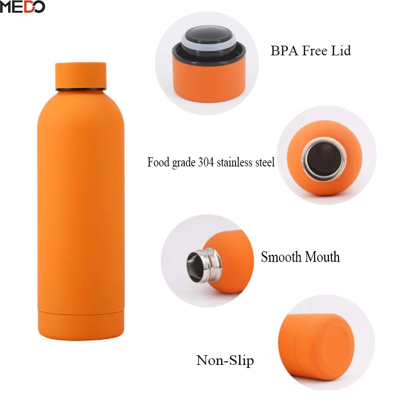 Print 350ml 500ml 750ml 1000ml Double Wall Insulated Thermal Bottle Soft Rubber Paint Stainless Steel Water Bottles - Image 4