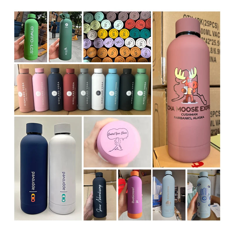 Water Bottle Black Metal Flask Double Wall Vacuum Stainless Steel Gym Water Bottle Insulated Sport Drink Bottle - Image 3