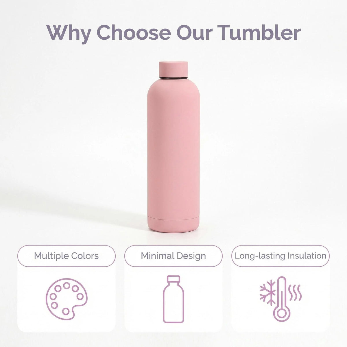 Stainless Steel Tumblers Rubber Printing Double Wall Vacuum Insulated Water Bottles Water Bottle - Image 2