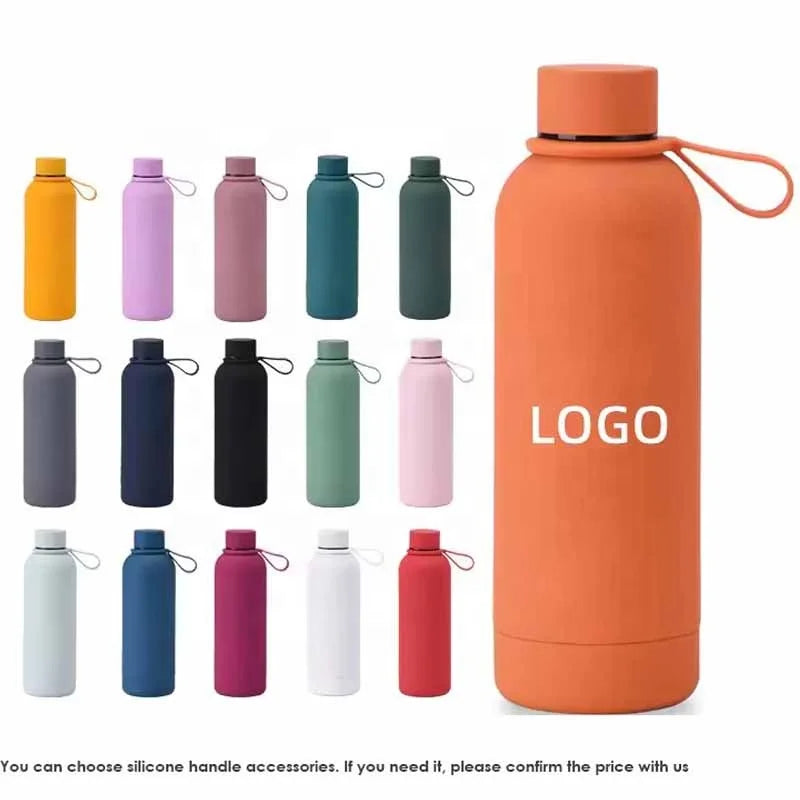 Print 350ml 500ml 750ml 1000ml Double Wall Insulated Thermal Bottle Soft Rubber Paint Stainless Steel Water Bottles - Image 2