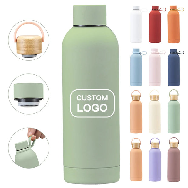 Double Wall Vacuum Insulated Bottles Small Mouth 350ML 500ml 750ML Small Mouth Stainless Steel Sports Water Bottle