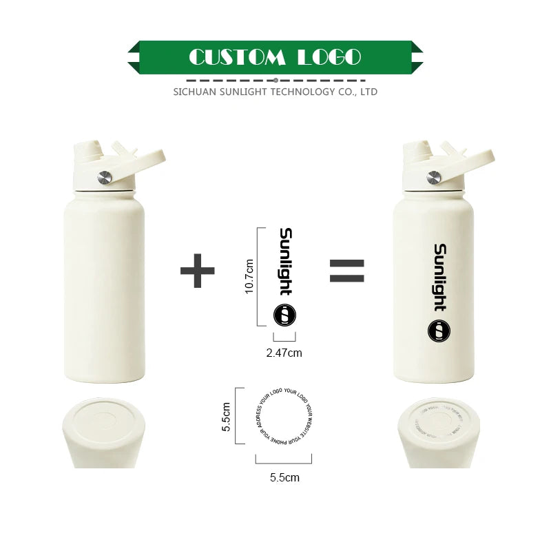 Eco Friendly Drink Bottle Insulated Water Bottle 1000ml Metal Waterbottle Stainless Steel Water Bottle With Straw - Image 5