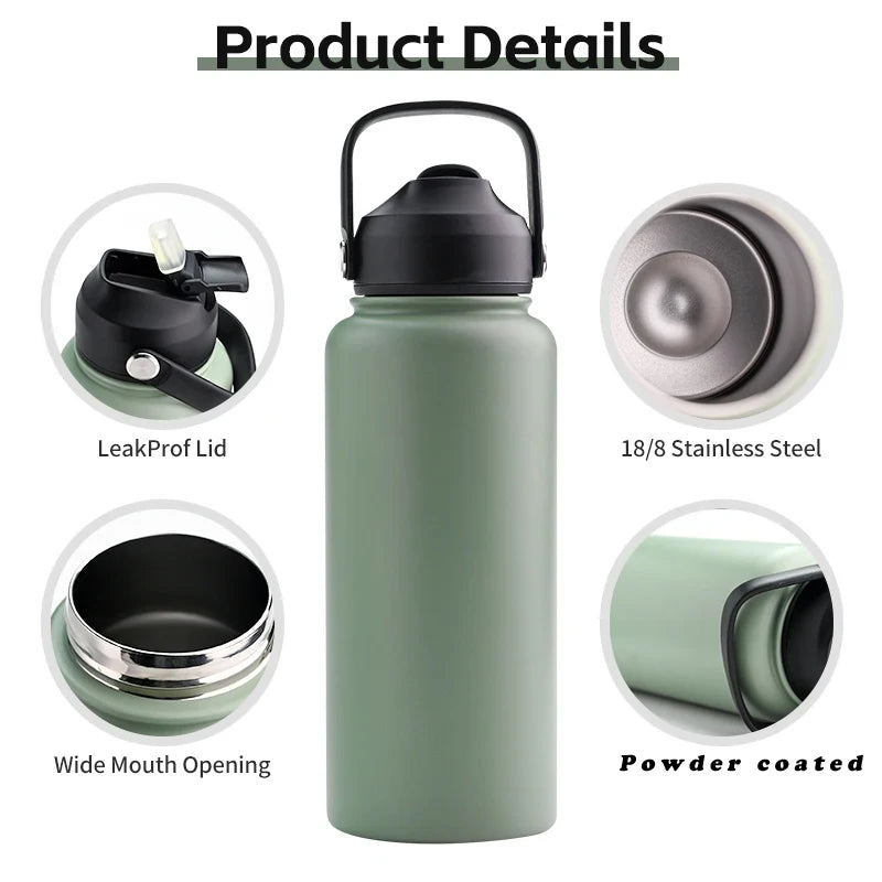 Powder Coated Stainless Steel Double Wall Insulated Vacuum Flask Coffee 18oz 18 oz Sport Water Bottle - Image 5
