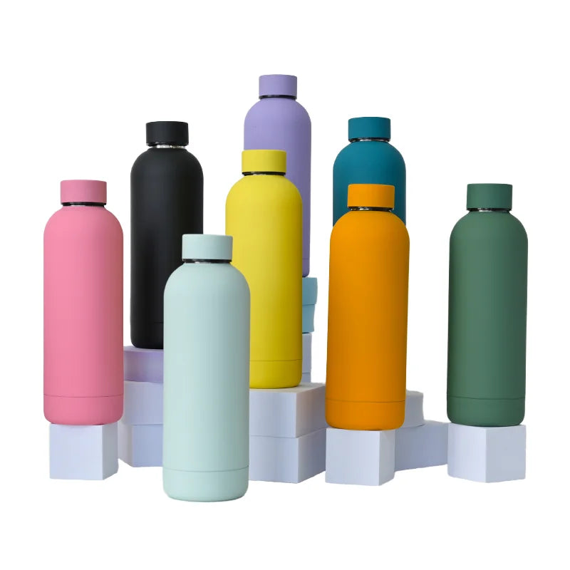 Eco-friendly 500ml Matte Color Vacuum Insulated Metal Waterbottle Stainless Steel Drink Bottle Water Bottle