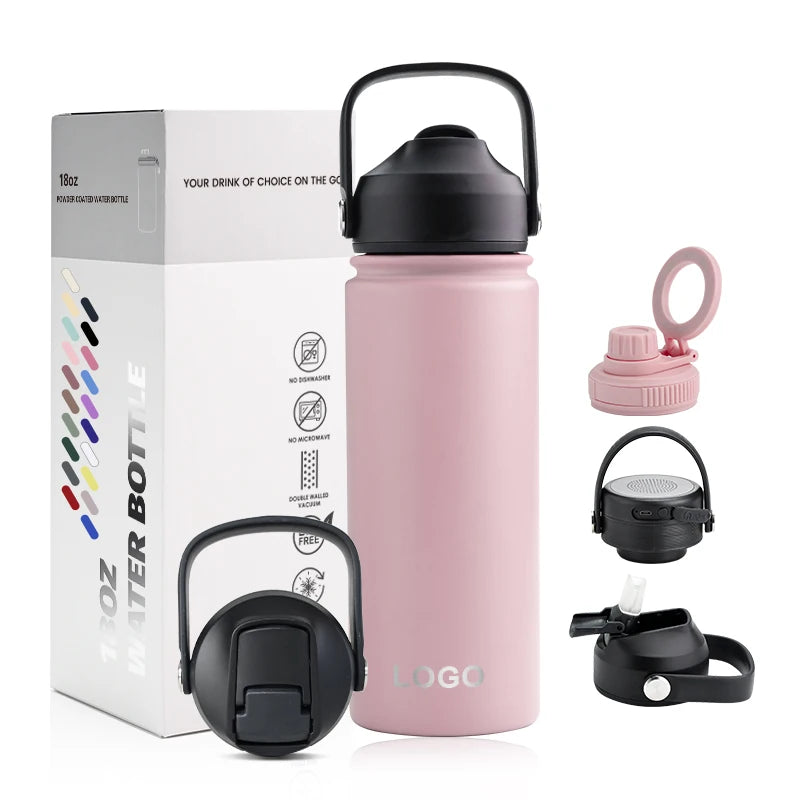 Powder Coated Stainless Steel Double Wall Insulated Vacuum Flask Coffee 18oz 18 oz Sport Water Bottle
