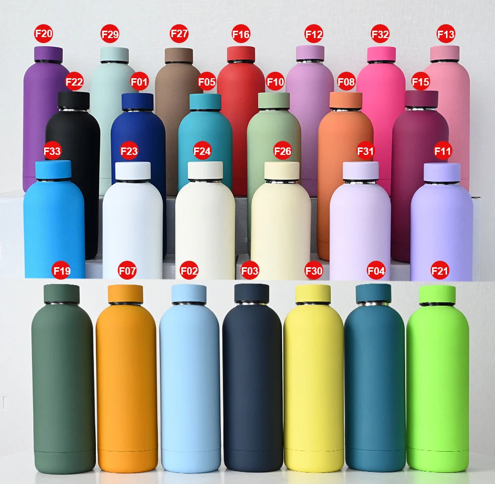 Eco-friendly 500ml Matte Color Vacuum Insulated Metal Waterbottle Stainless Steel Drink Bottle Water Bottle - Image 2
