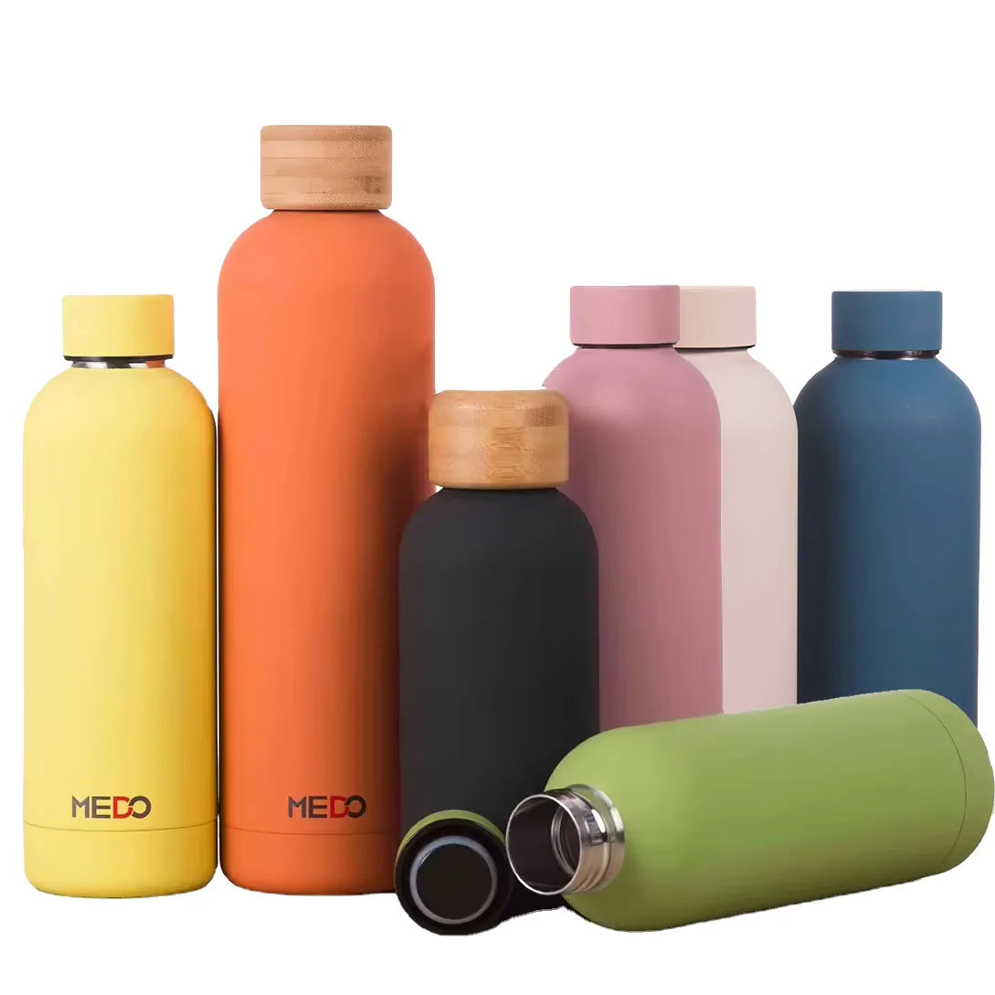 Print 350ml 500ml 750ml 1000ml Double Wall Insulated Thermal Bottle Soft Rubber Paint Stainless Steel Water Bottles