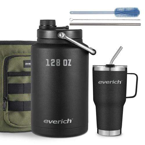 64oz 128oz Double Wall Vacuum Insulated Growler Stainless Steel Wide Mouth Sports Hot Cold Water Bottle - Image 2