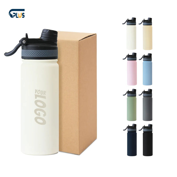 Double Wall Stainless Steel 18oz Sports Water Bottle with Lid 6-12 Hours Insulation Vacuum Flask