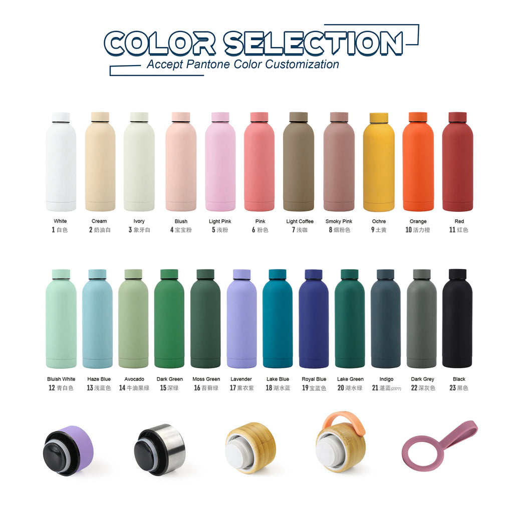Water Bottle Black Metal Flask Double Wall Vacuum Stainless Steel Gym Water Bottle Insulated Sport Drink Bottle - Image 2