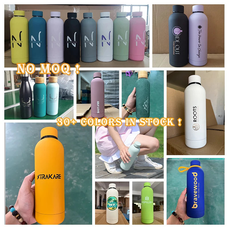 Eco-friendly 500ml Matte Color Vacuum Insulated Metal Waterbottle Stainless Steel Drink Bottle Water Bottle - Image 3