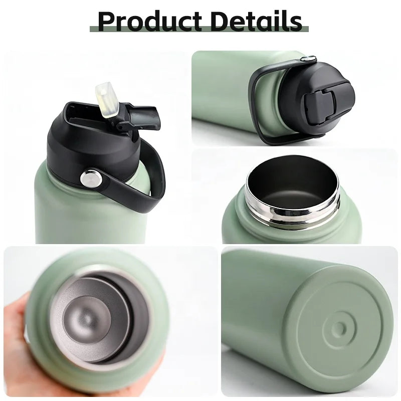 Powder Coated Stainless Steel Double Wall Insulated Vacuum Flask Coffee 18oz 18 oz Sport Water Bottle - Image 6