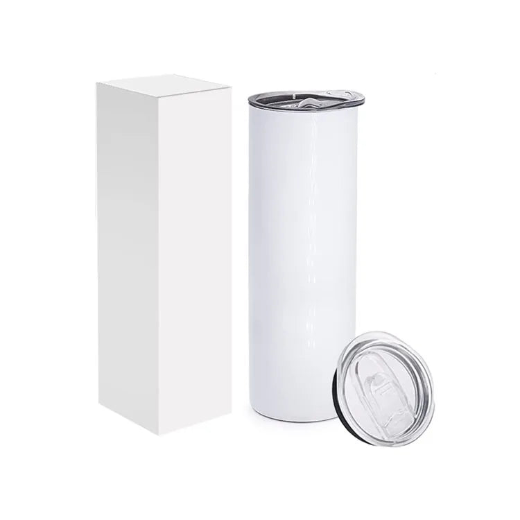 Metal Mugs Water Bottle 20 Oz Sublimation Blanks Tumblers Skinny Straight Double Wall Coffee Cups Drinkware Stainless Steel 2pcs
