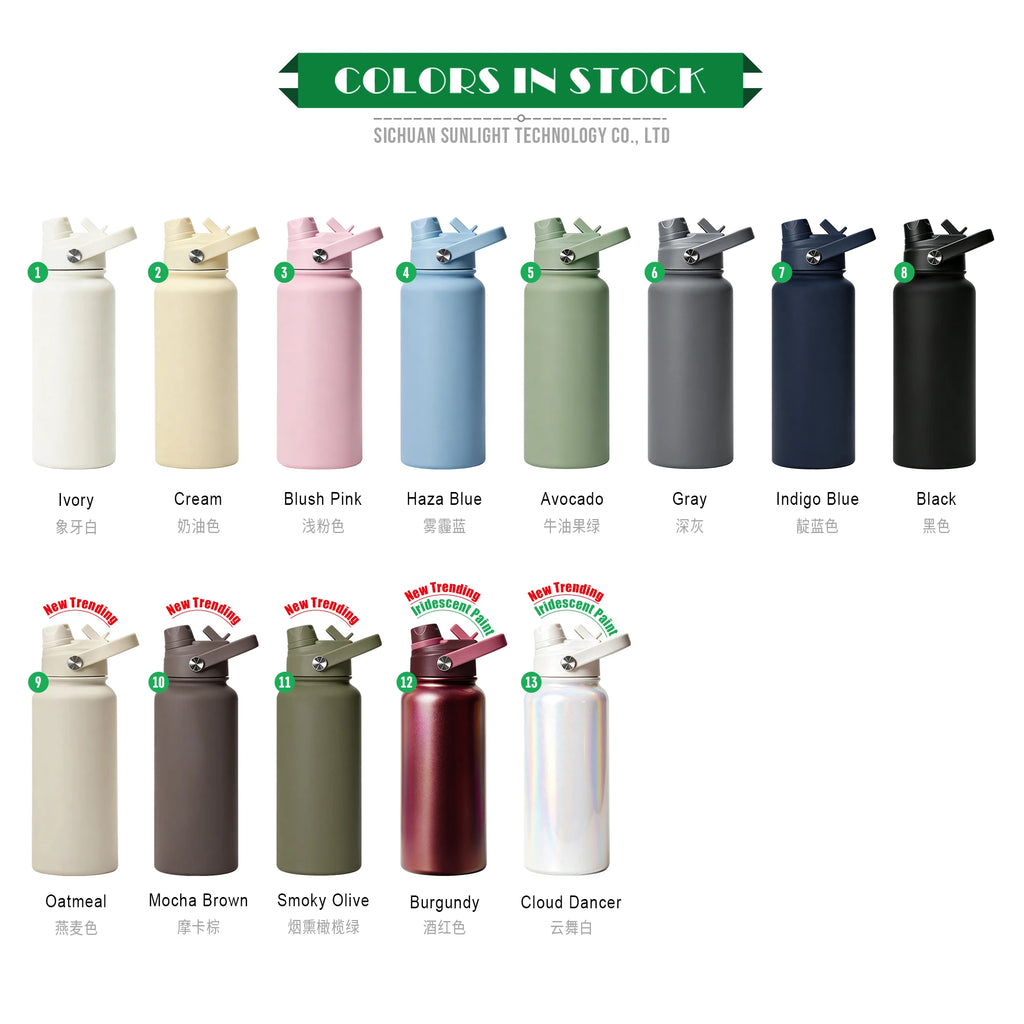 Eco Friendly Drink Bottle Insulated Water Bottle 1000ml Metal Waterbottle Stainless Steel Water Bottle With Straw - Image 2