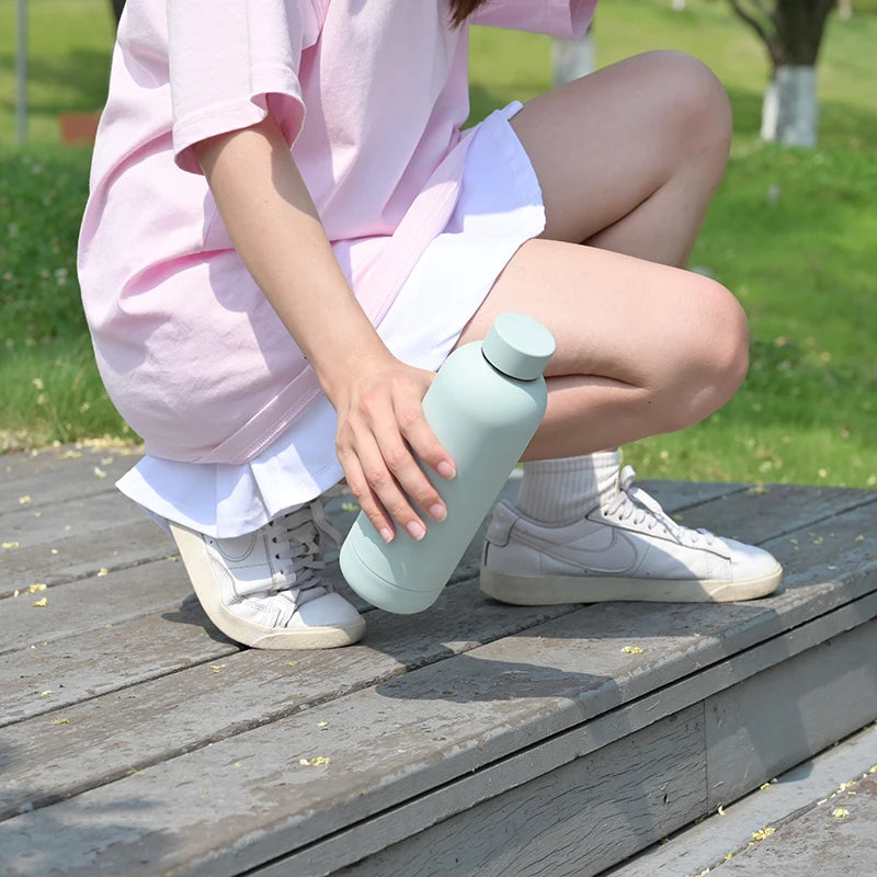 Eco-friendly 500ml Matte Color Vacuum Insulated Metal Waterbottle Stainless Steel Drink Bottle Water Bottle - Image 5