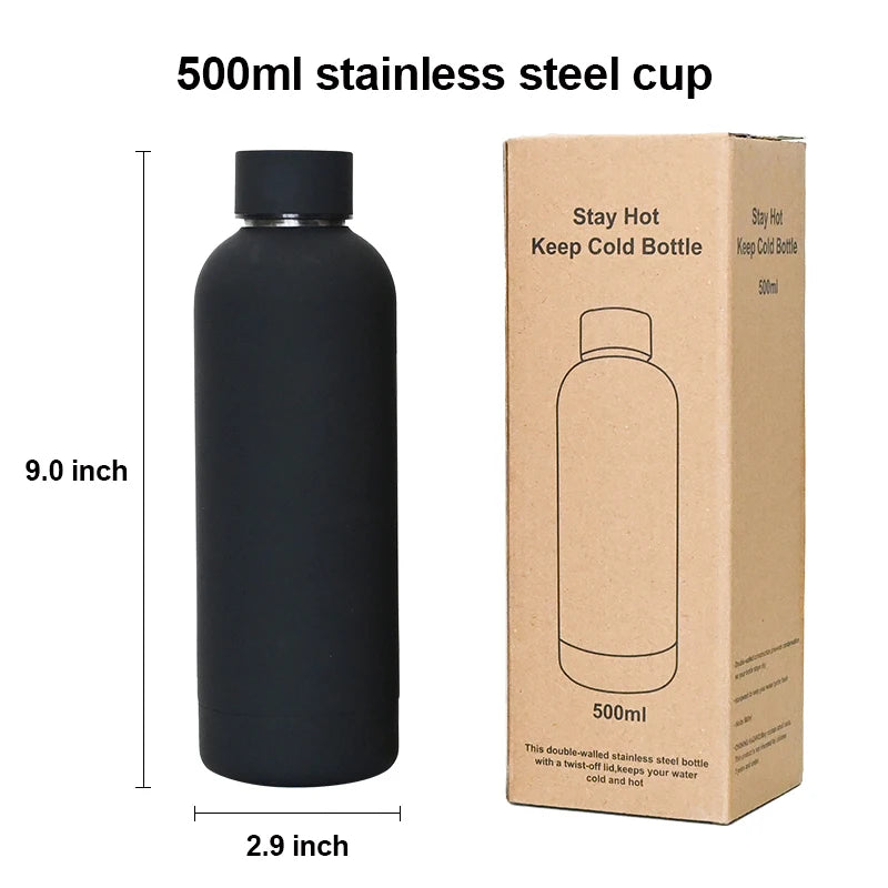 Eco-friendly 500ml Matte Color Vacuum Insulated Metal Waterbottle Stainless Steel Drink Bottle Water Bottle - Image 4